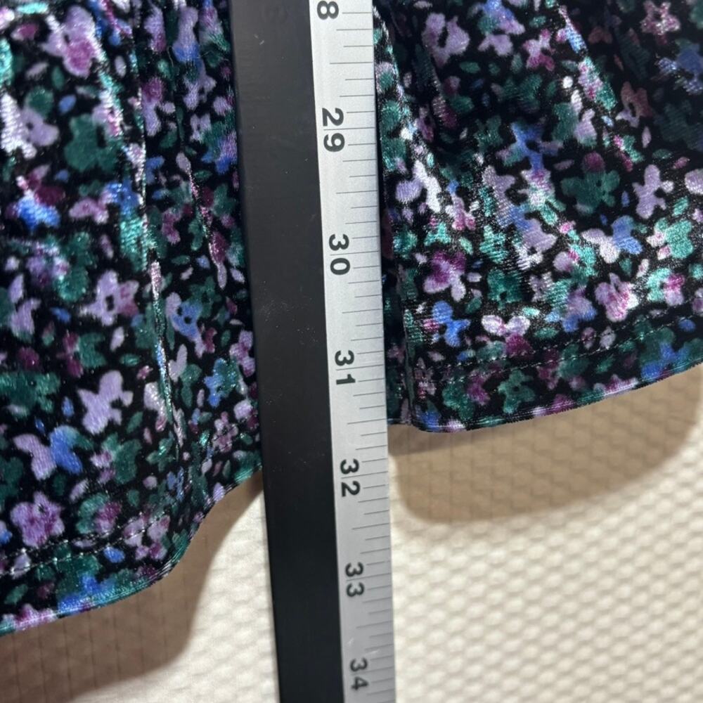 Wild Fable Size Small Long Sleeve Ditzy Floral Velvet Mini Dress - Picture 7 of 8